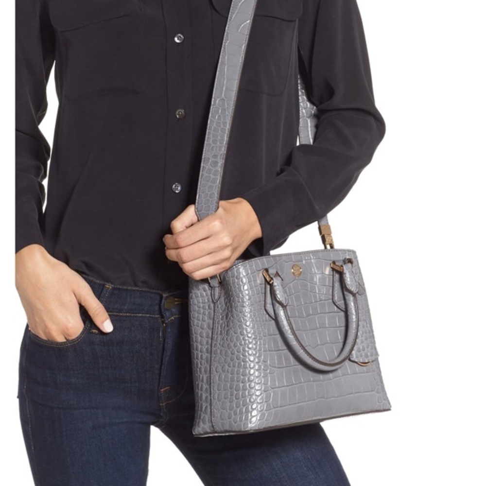 Tory Burch❤️NEW❤️Robinson embossed leather zinc - Picture 2 of 6